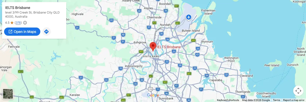 Map of IELTS test centres in Brisbane