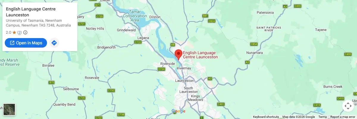 Map of IELTS test centres in Launceston