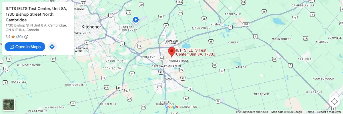 Map of IELTS test centres in Cambridge