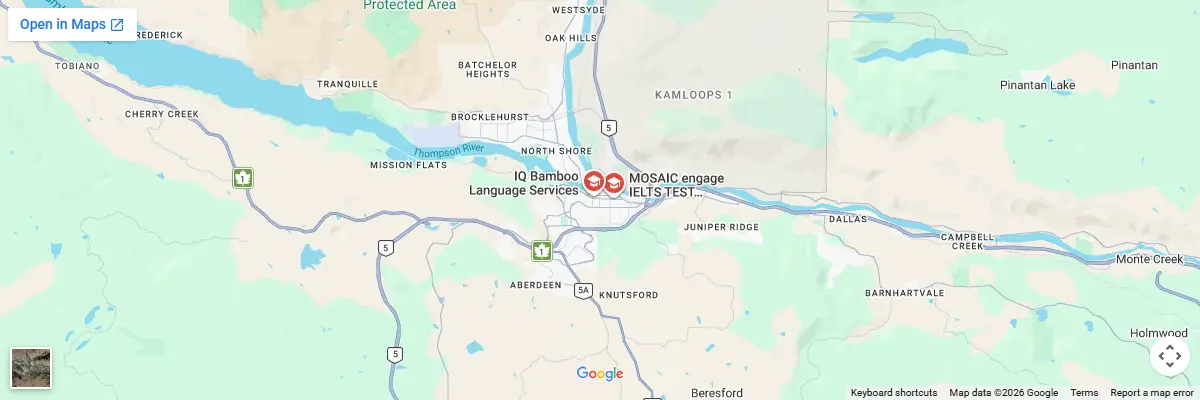Map of IELTS test centres in Kamloops