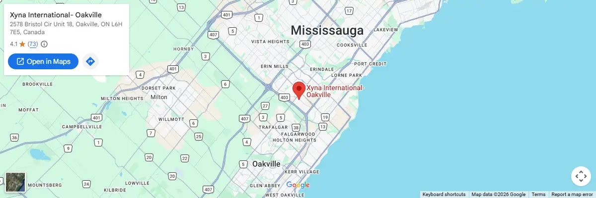 Map of IELTS test centres in Oakville