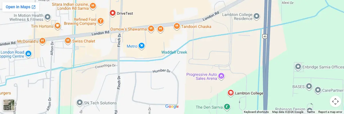 Map of IELTS test centres in Sarnia