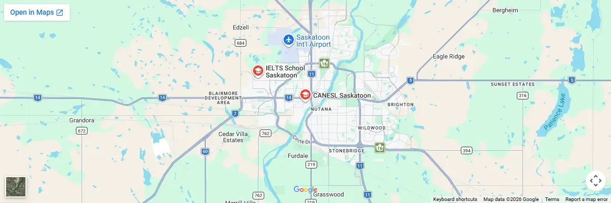 Map of IELTS test centres in Saskatoon