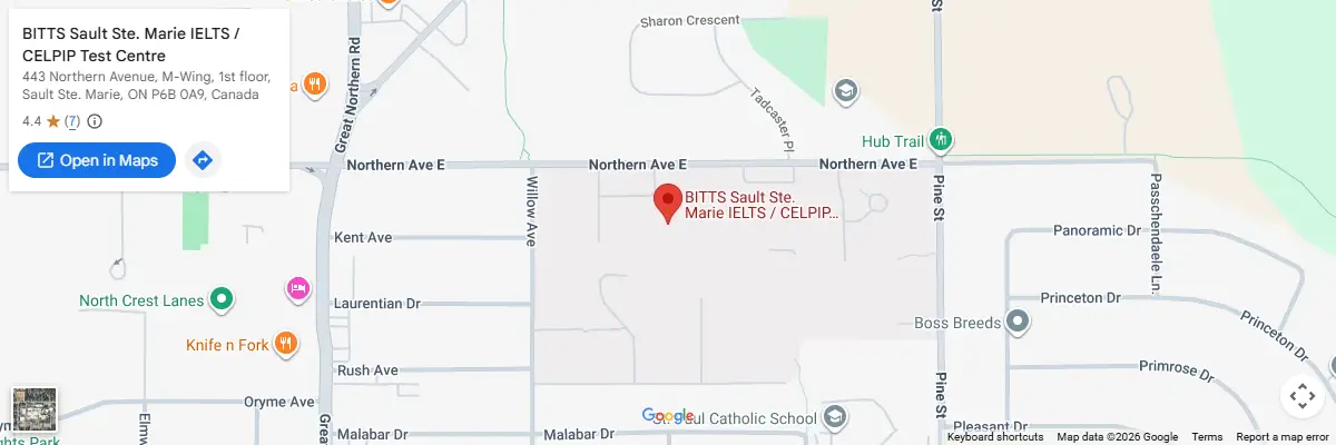Map of IELTS test centres in Sault Ste. Marie