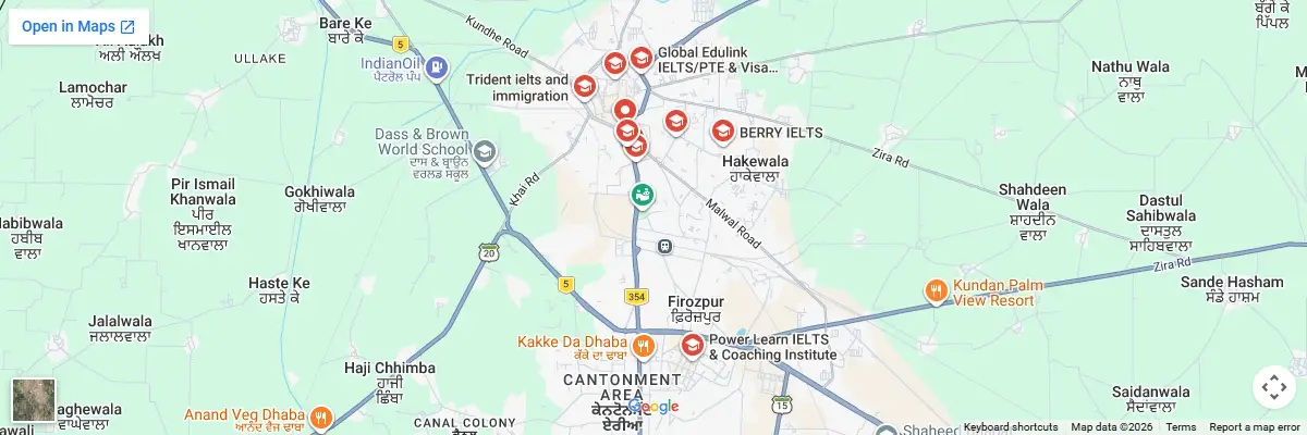 Map of IELTS test centres in Firozpur