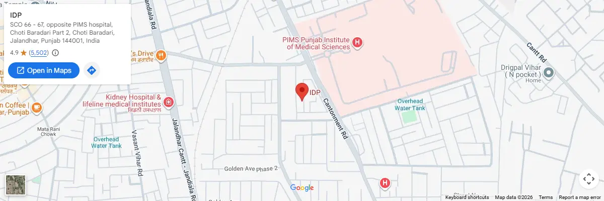 Map of IELTS test centres in Jalandhar