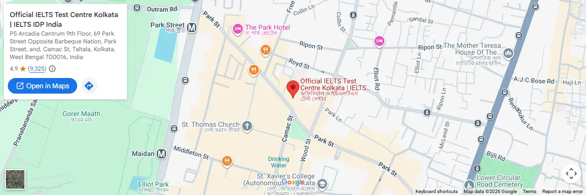 Map of IELTS test centres in Kolkata
