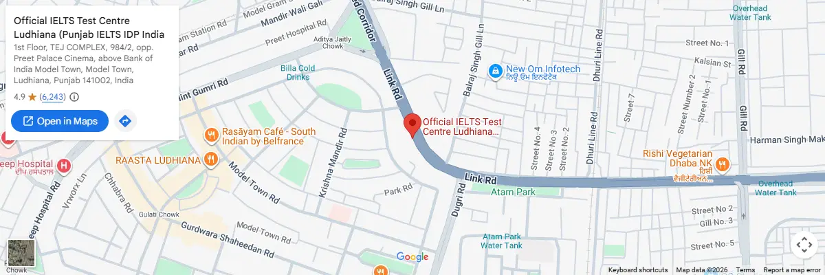 Map of IELTS test centres in Ludhiana