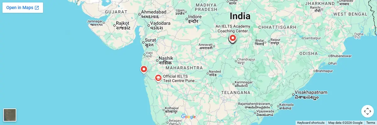 Map of IELTS test centres in Nagpur