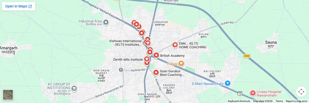 Map of IELTS test centres in Nawanshahr