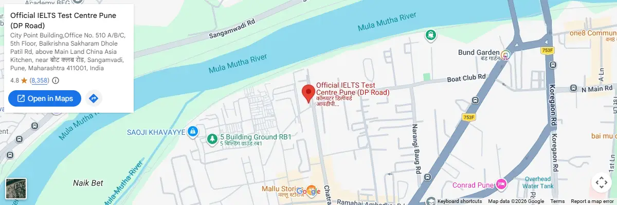 Map of IELTS test centres in Pune