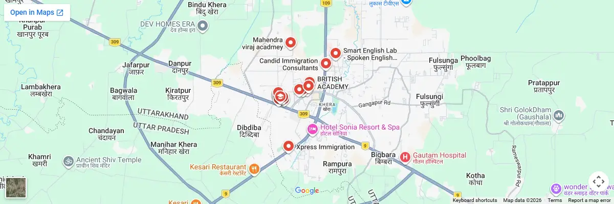 Map of IELTS test centres in Rudrapur