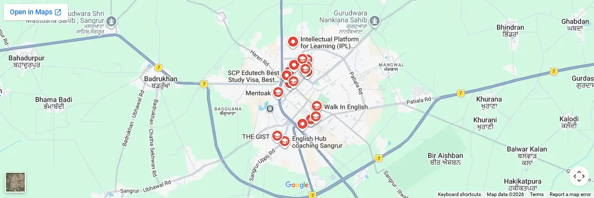 Map of IELTS test centres in Sangrur