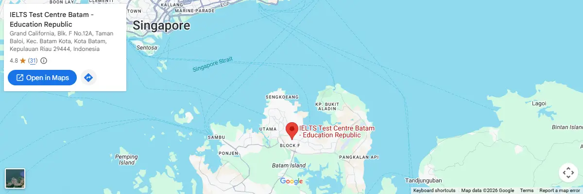 Map of IELTS test centres in Batam
