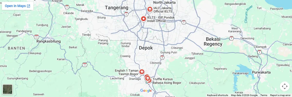 Map of IELTS test centres in Bogor