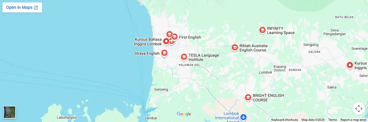 Map of IELTS test centres in Lombok