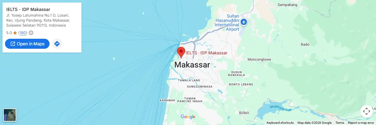 Map of IELTS test centres in Makassar