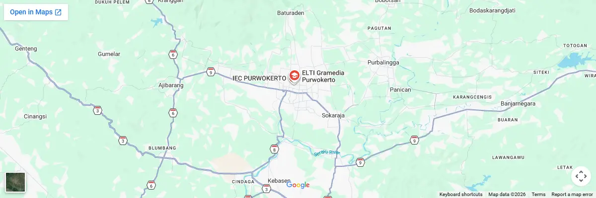 Map of IELTS test centres in Purwokerto