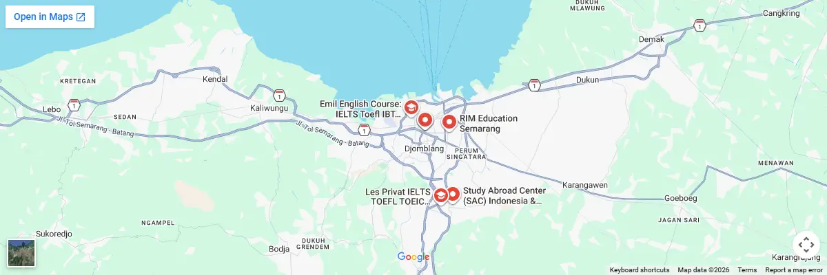 Map of IELTS test centres in Semarang