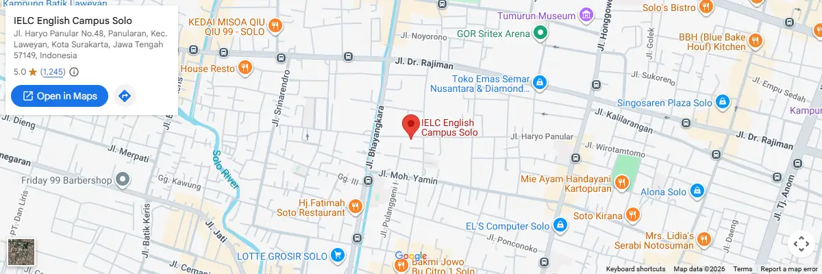 Map of IELTS test centres in Solo