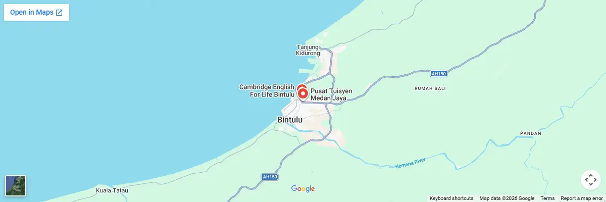 Map of IELTS test centres in Bintulu