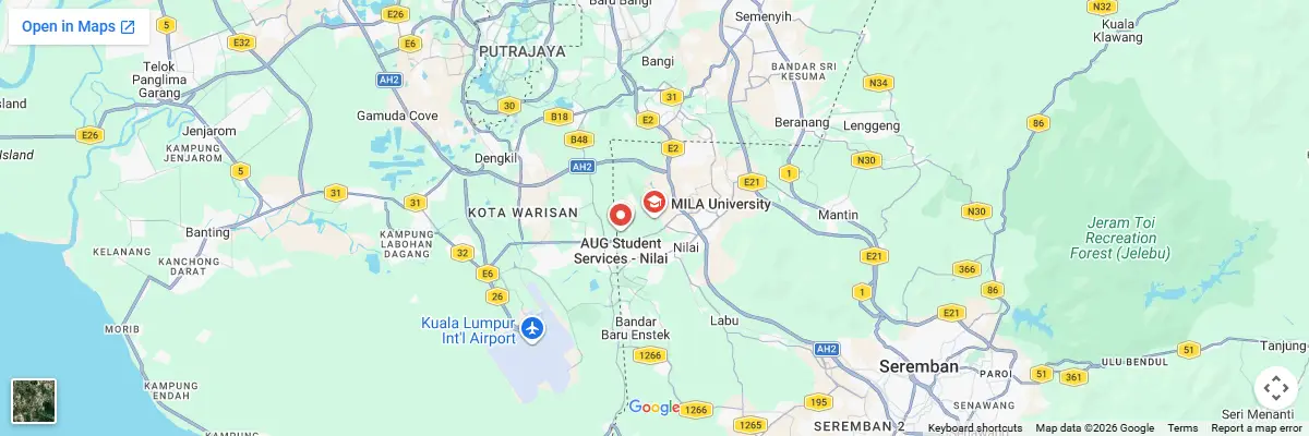 Map of IELTS test centres in Nilai