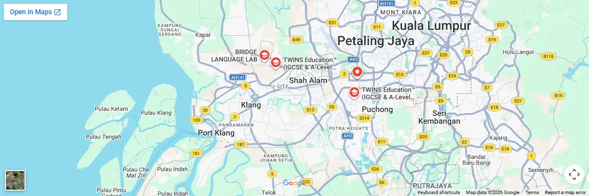 Map of IELTS test centres in Shah Alam