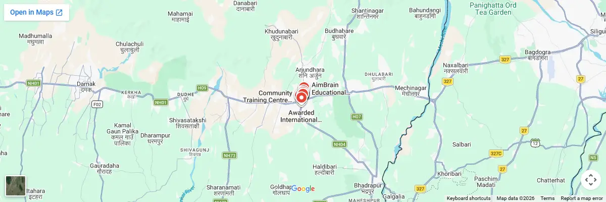 Map of IELTS test centres in Birtamod