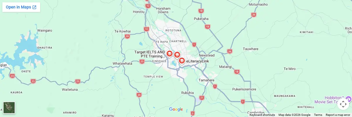 Map of IELTS test centres in Hamilton