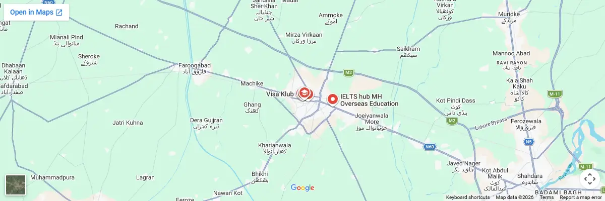 Map of IELTS test centres in Sheikhupura
