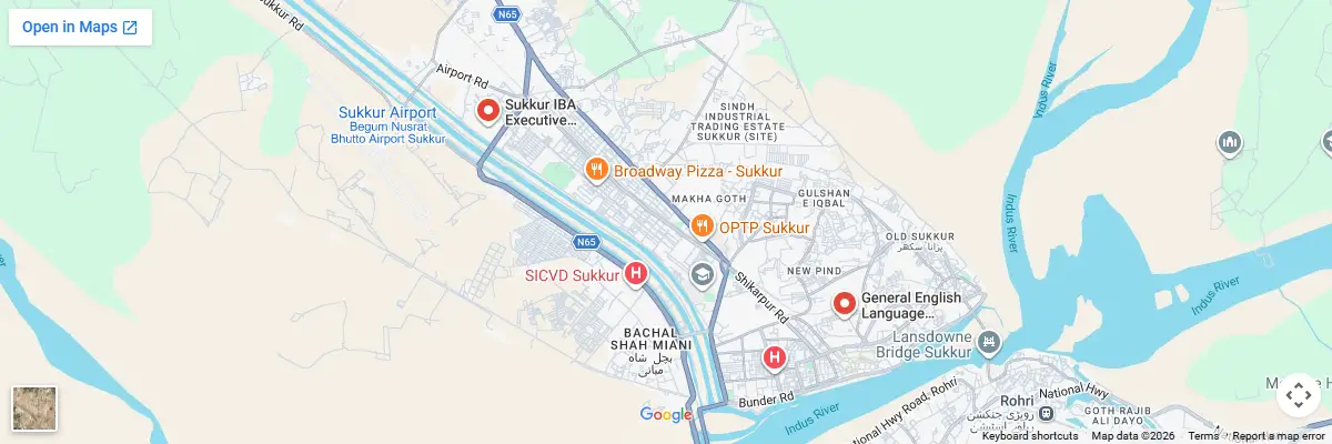 Map of IELTS test centres in Sukkur