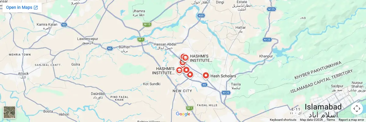 Map of IELTS test centres in Wah Cantt