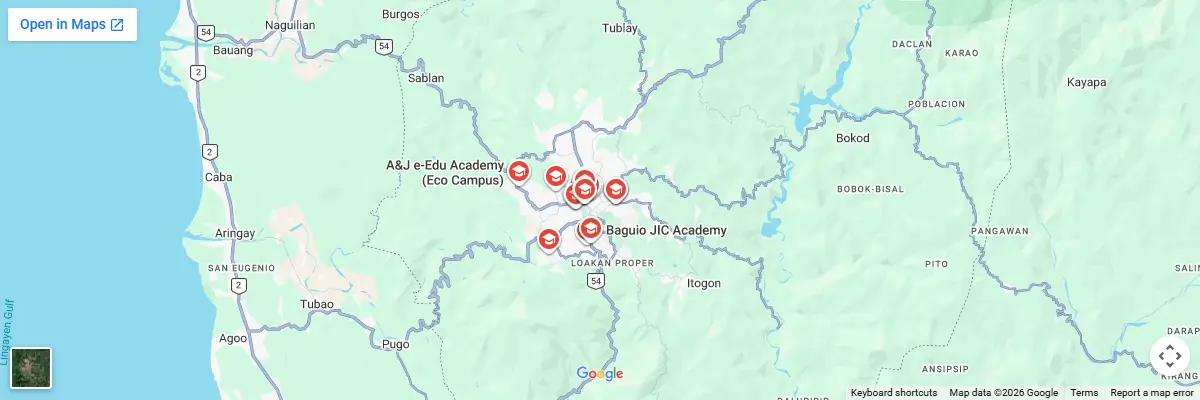 Map of IELTS test centres in Baguio