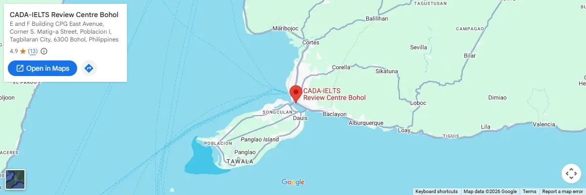 Map of IELTS test centres in Bohol
