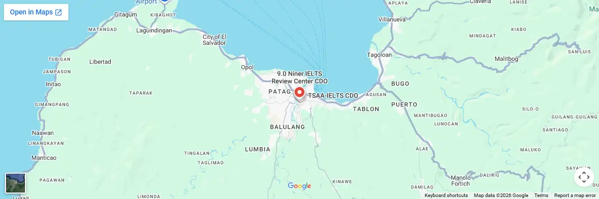 Map of IELTS test centres in Cagayan de Oro
