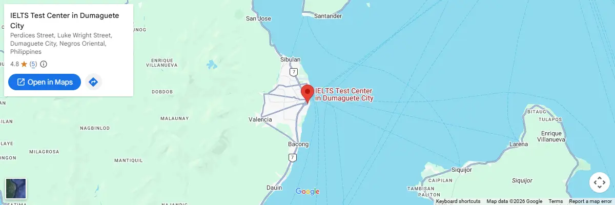 Map of IELTS test centres in Dumaguete