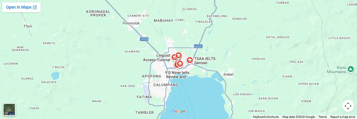 Map of IELTS test centres in General Santos