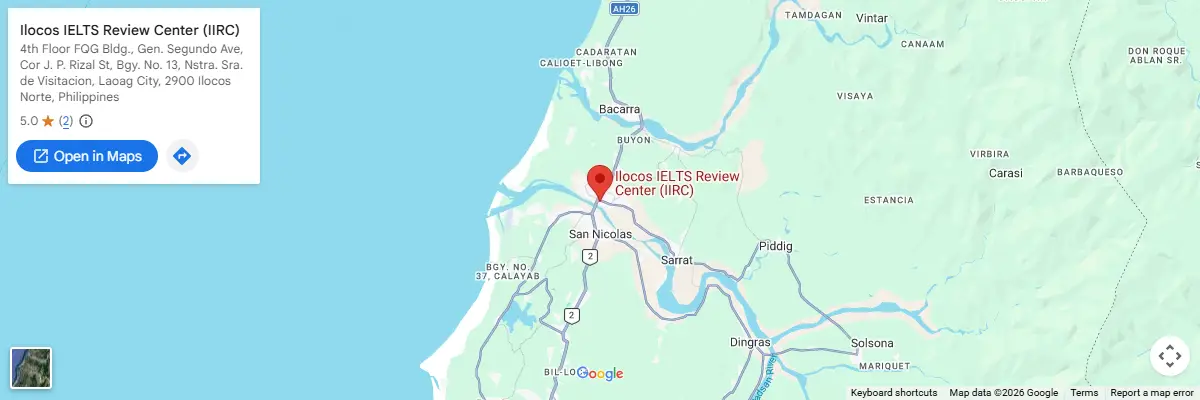 Map of IELTS test centres in Laoag