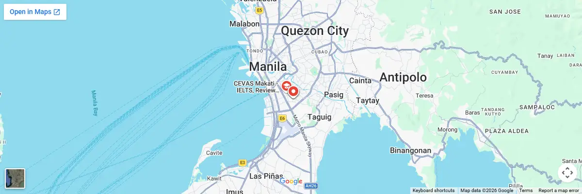 Map of IELTS test centres in Makati