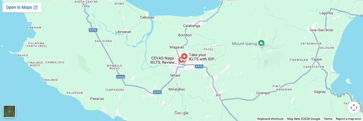 Map of IELTS test centres in Naga