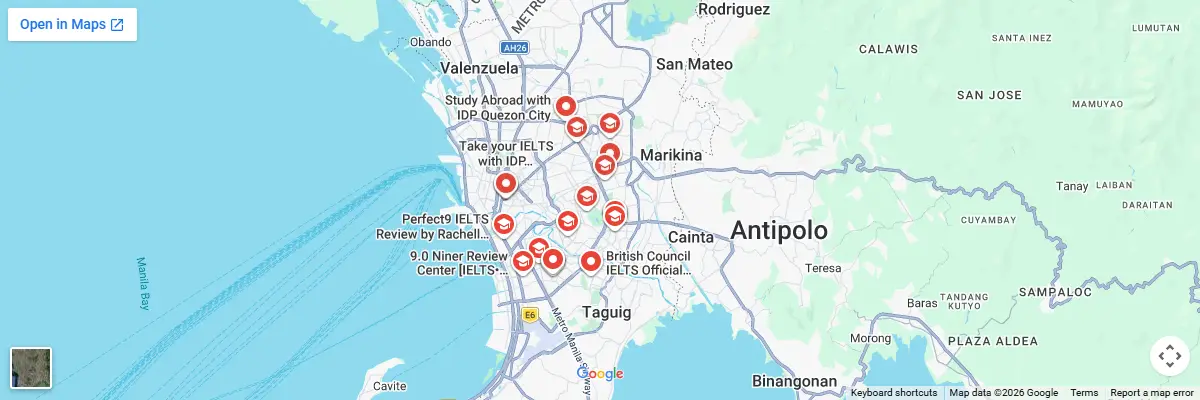 Map of IELTS test centres in San Juan