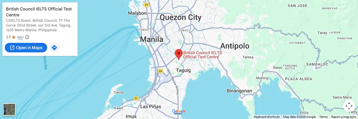 Map of IELTS test centres in Taguig