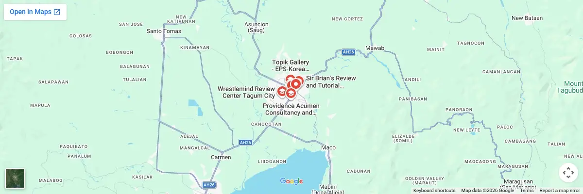 Map of IELTS test centres in Tagum