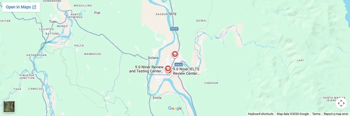 Map of IELTS test centres in Tuguegarao