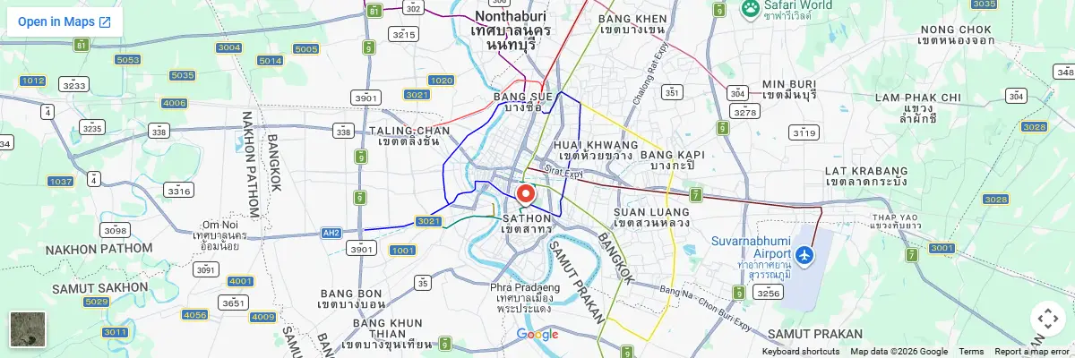 Map of IELTS test centres in Bangkok