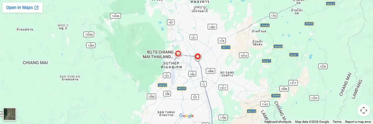 Map of IELTS test centres in Chiang Mai