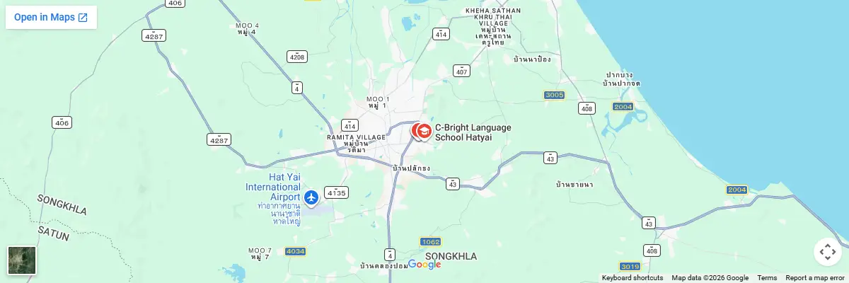Map of IELTS test centres in Hat Yai