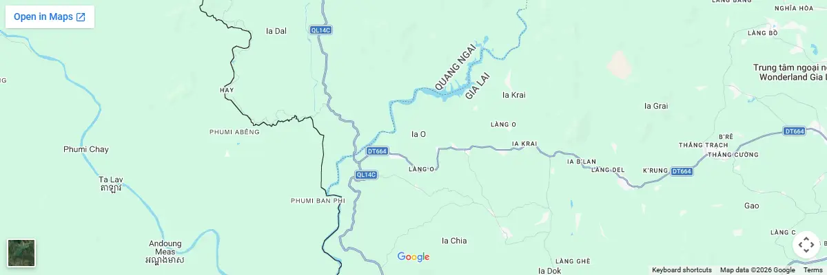Map of IELTS test centres in Gia Lai