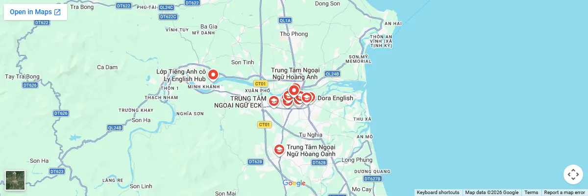 Map of IELTS test centres in Quang Ngai