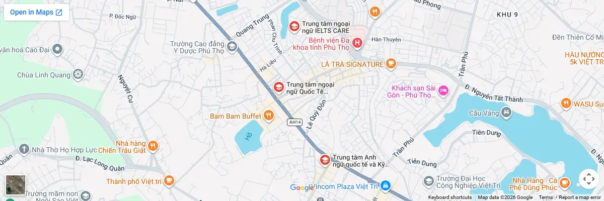 Map of IELTS test centres in Viet Tri